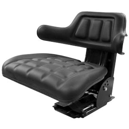 Aftermarket Black Flip Up Seat, Full Suspension, Slide Tracks Fits Case IH WF222BL